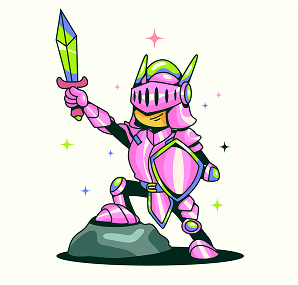 The Pink-Blackened Horned Knight